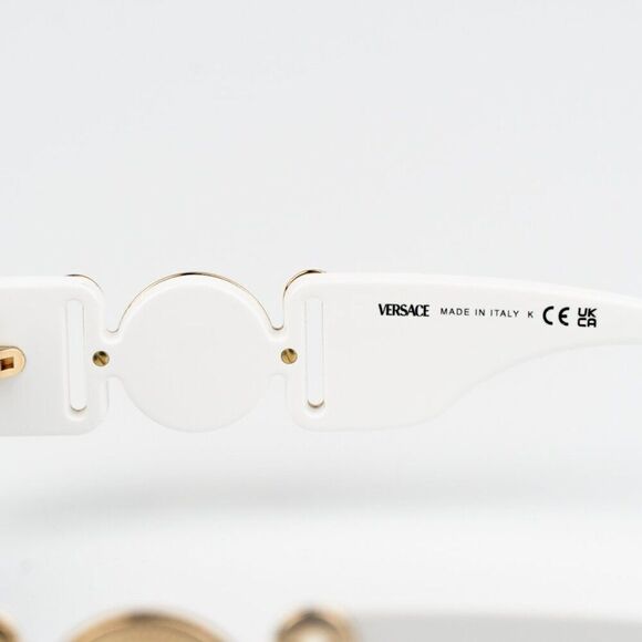 NEW Versace VE4480U 314/87 White Dark Grey Oval Unisex Sunglasses main image 12